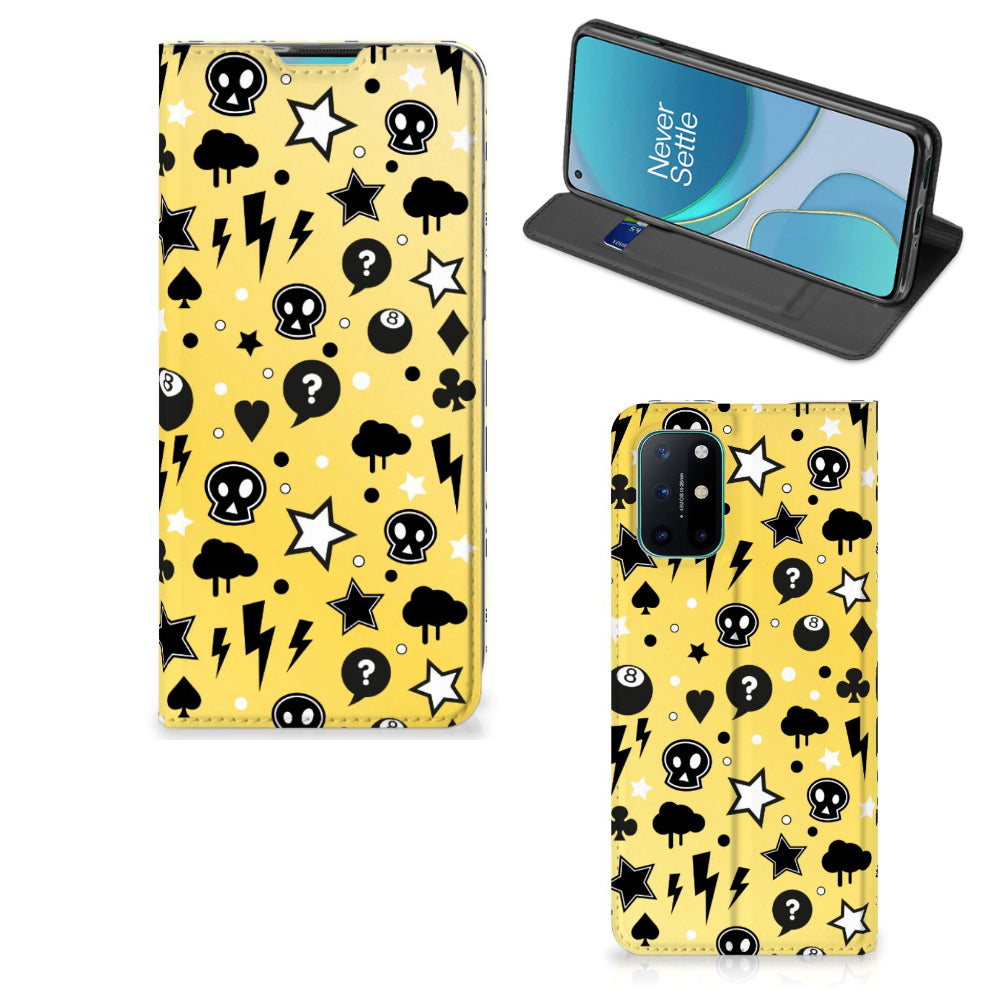 Mobiel BookCase OnePlus 8T Punk Geel