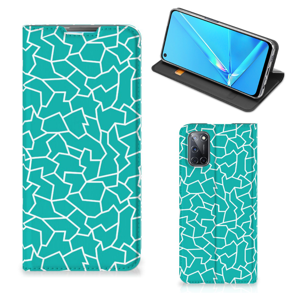 OPPO A52 | A72 Bookcase Cracks Blue - B2C Telecom