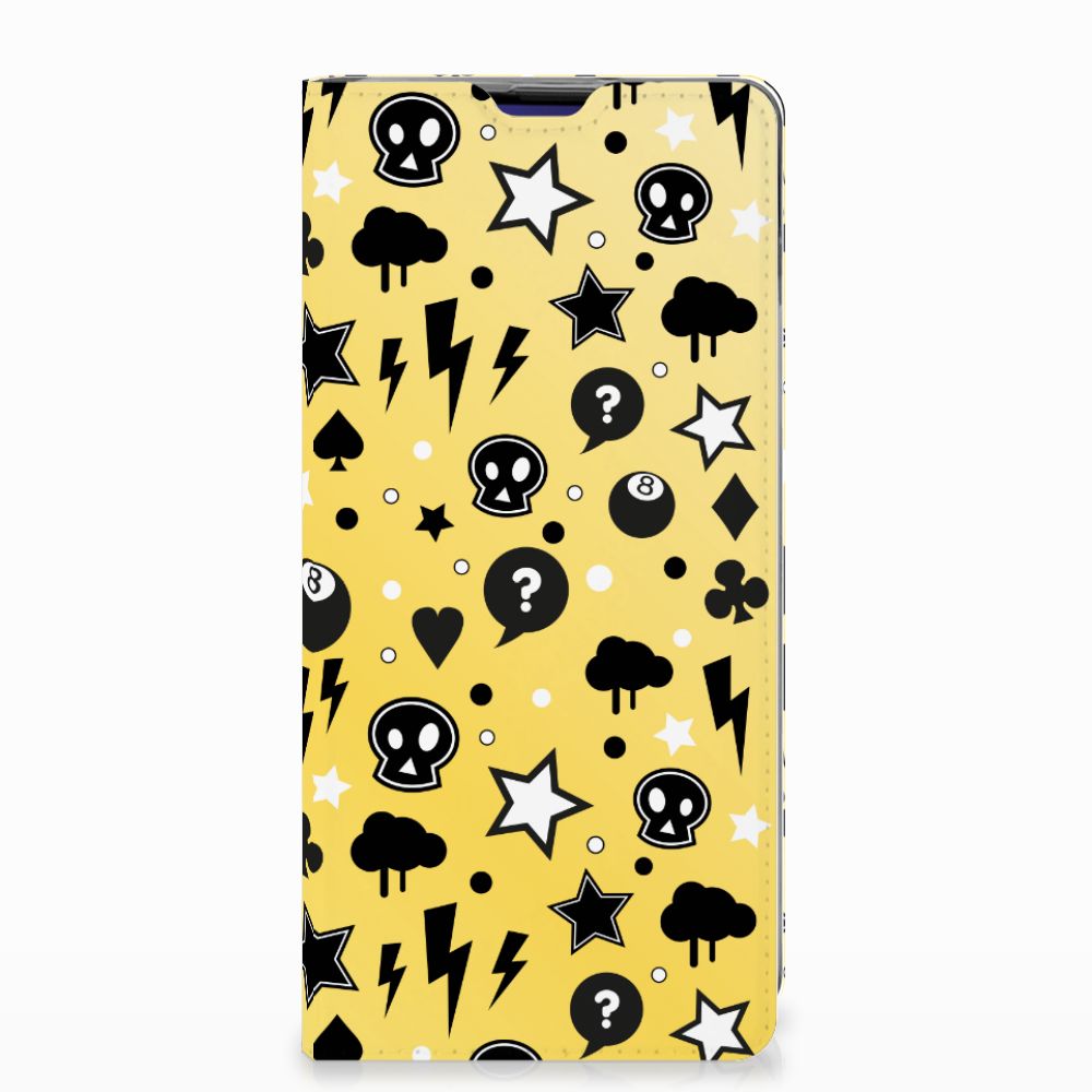 Mobiel BookCase Samsung Galaxy S10 Plus Punk Geel