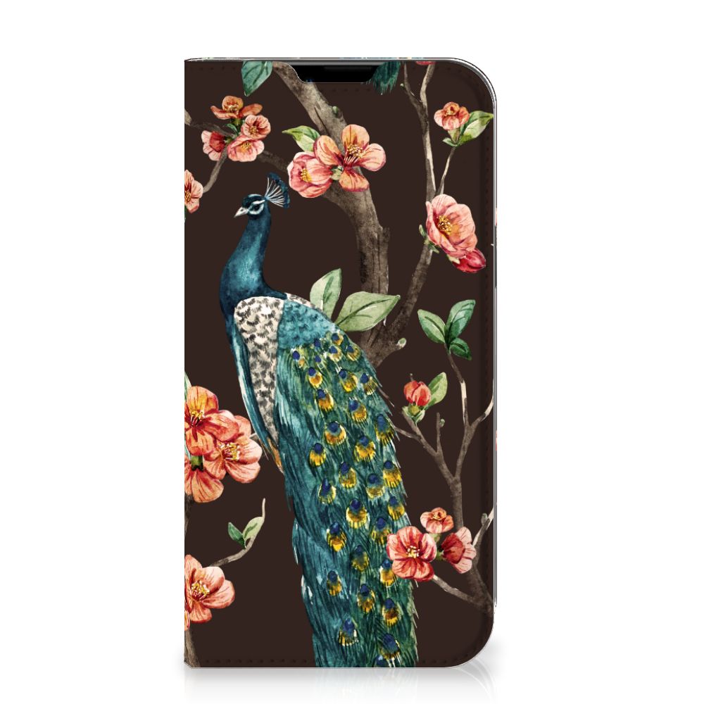 iPhone 14 Plus Hoesje maken Pauw met Bloemen