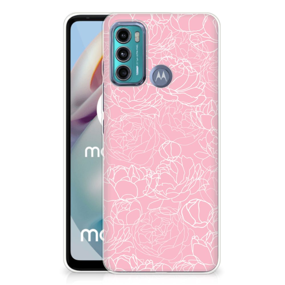 Motorola Moto G60 TPU Case White Flowers