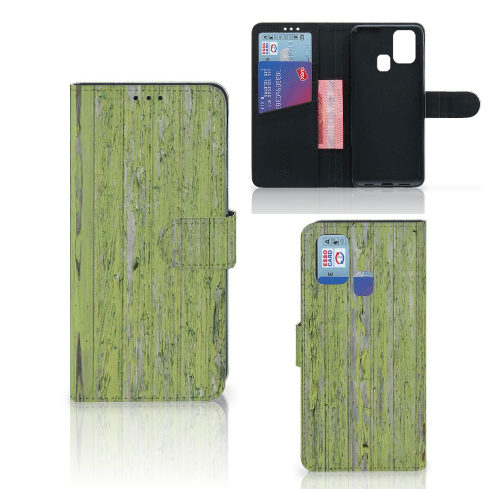 Samsung Galaxy M31 Book Style Case Green Wood