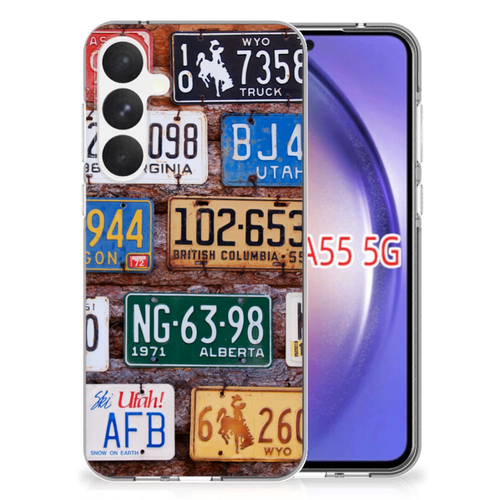 Samsung Galaxy A55 Siliconen Hoesje met foto Kentekenplaten