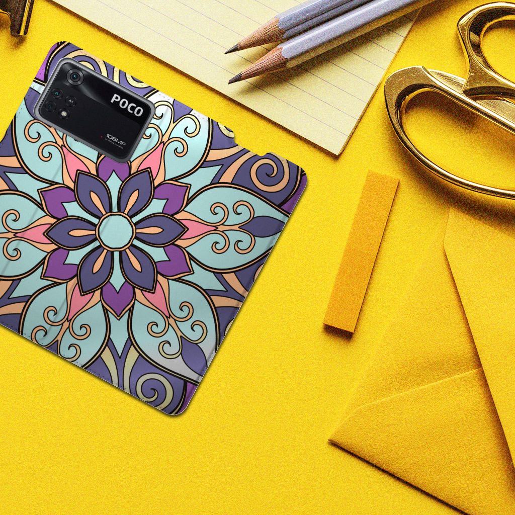 Poco X4 Pro 5G Smart Cover Purple Flower - B2C Telecom