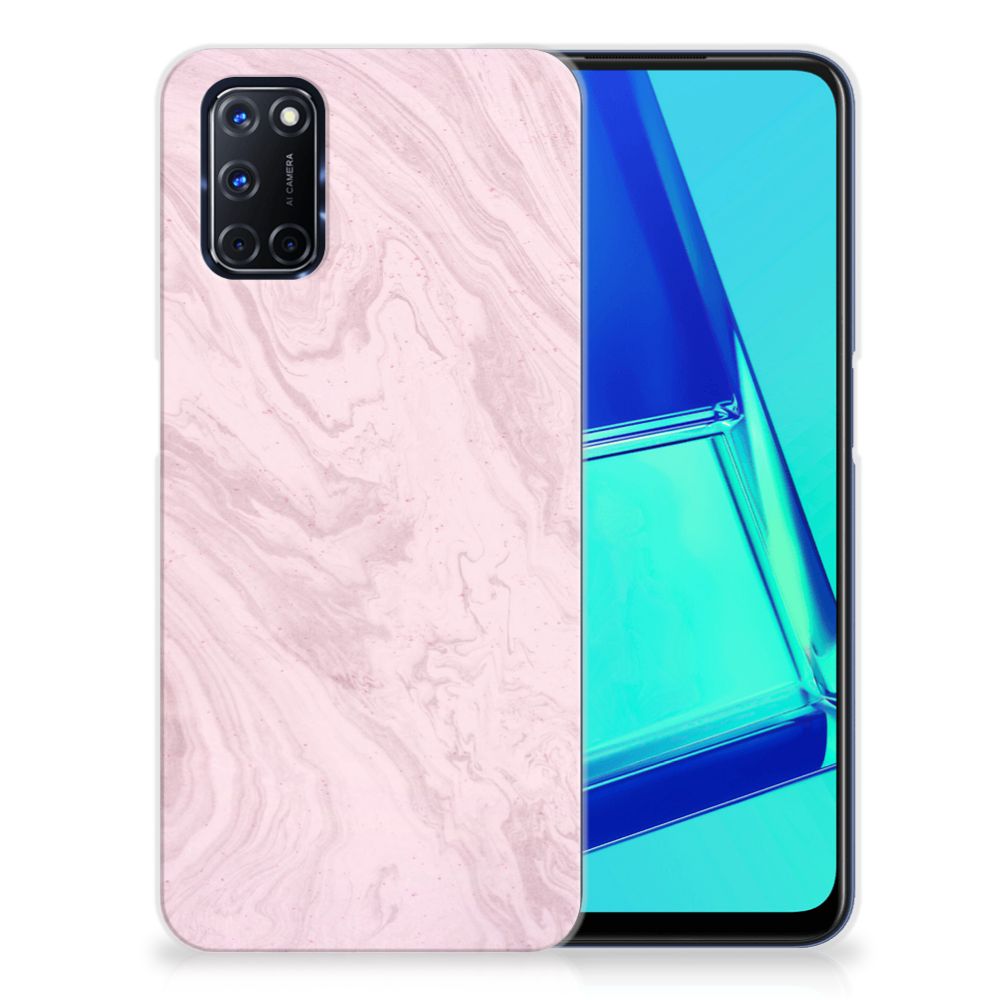 OPPO A52 | A72 TPU Siliconen Hoesje Marble Pink - Origineel Cadeau Vriendin