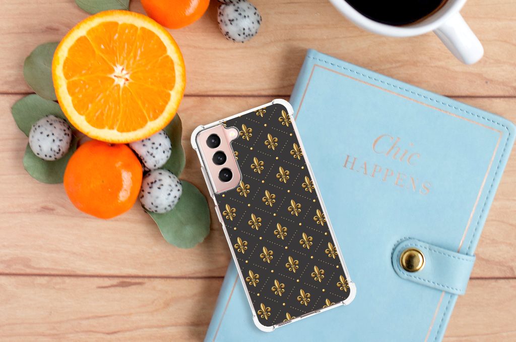 Samsung Galaxy S21 FE Doorzichtige Silicone Hoesje Franse Lelie B2C Telecom