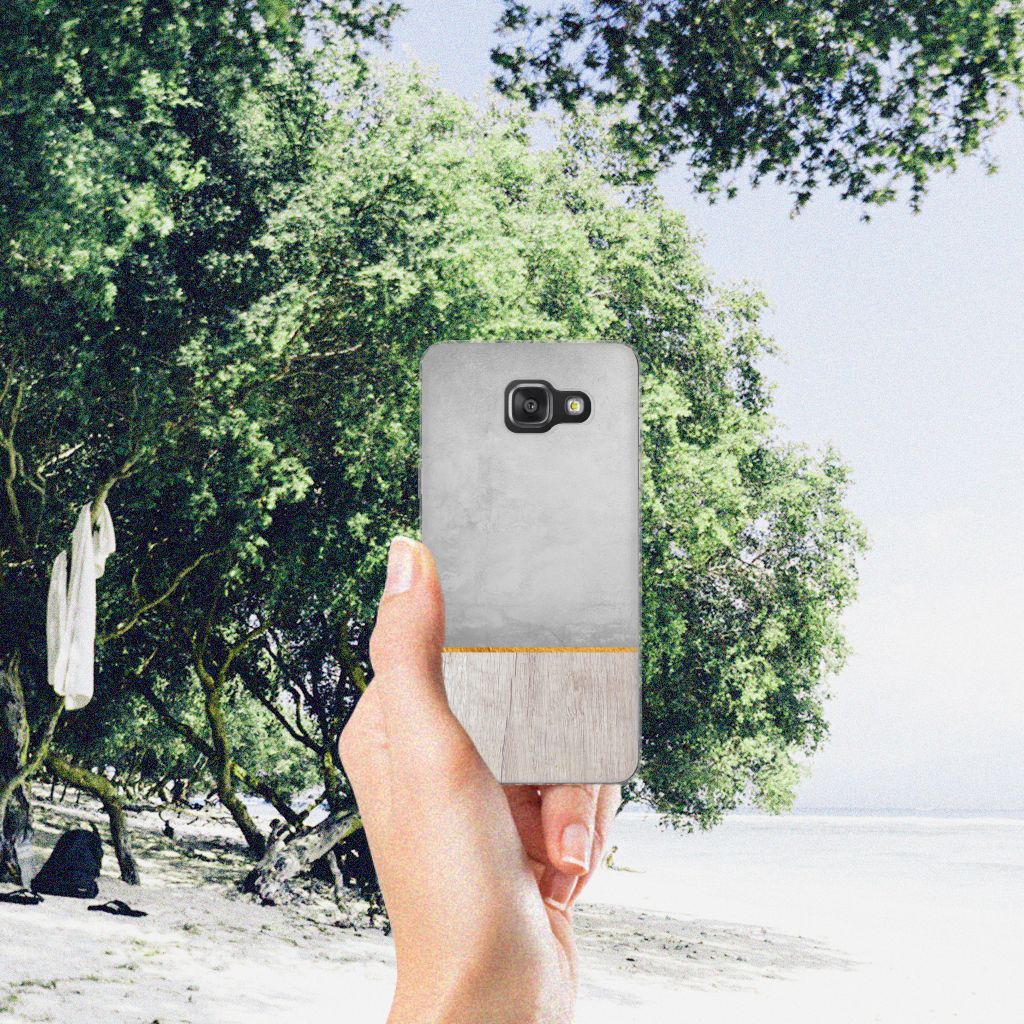 Samsung Galaxy A3 2016 Bumper Hoesje Wood Concrete