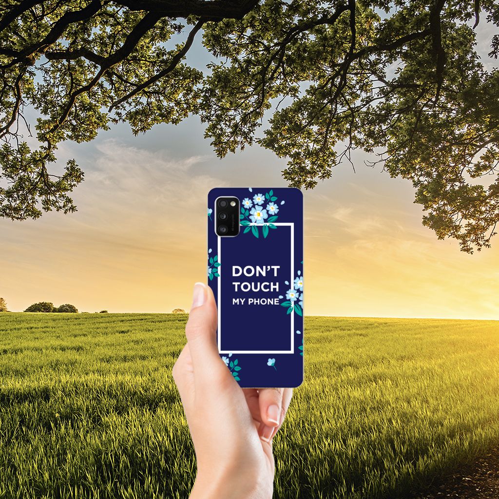 Samsung Galaxy A41 Silicone-hoesje Flowers Blue DTMP B2C Telecom