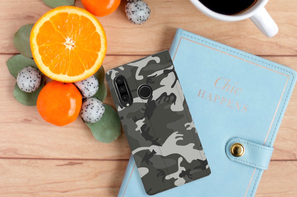 Huawei P30 Lite New Edition Hoesje met Magneet Army Light