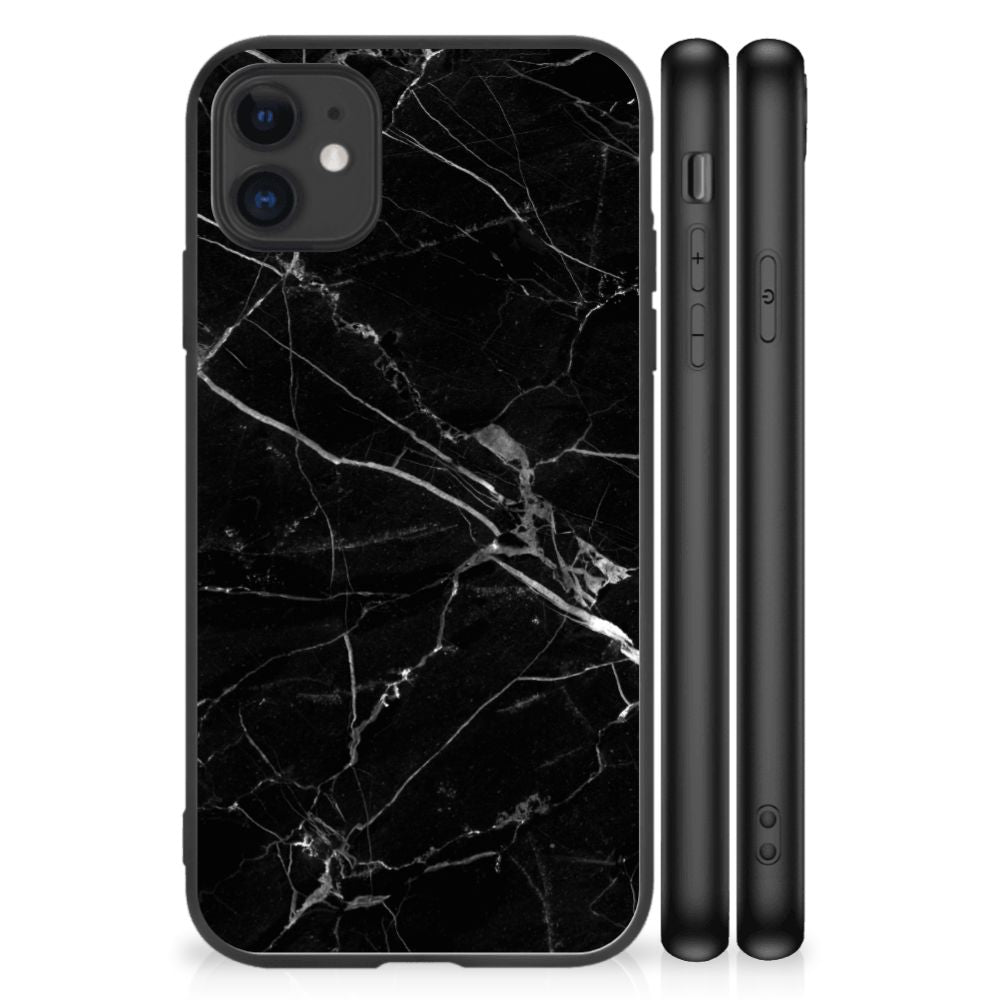 iPhone 11 Marmeren Print Telefoonhoesje Marmer Zwart - Origineel Cadeau Vader B2C Telecom