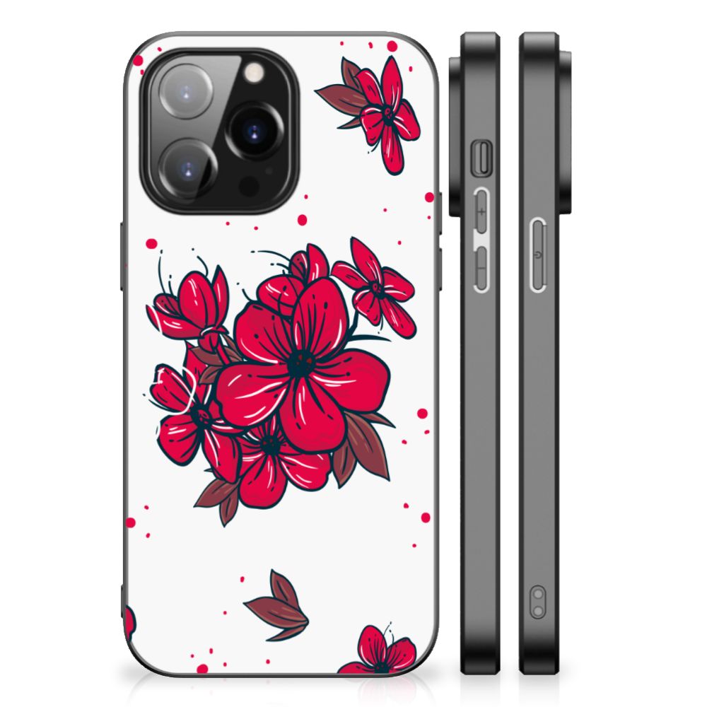 iPhone 14 Pro Max Bloemen Hoesje Blossom Red