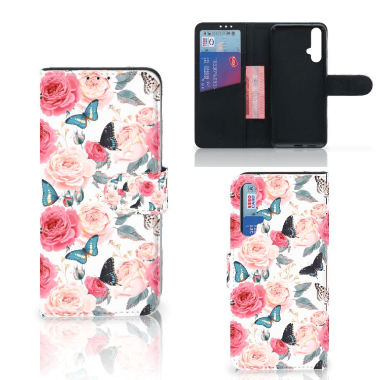 Honor 20 Hoesje Butterfly Roses