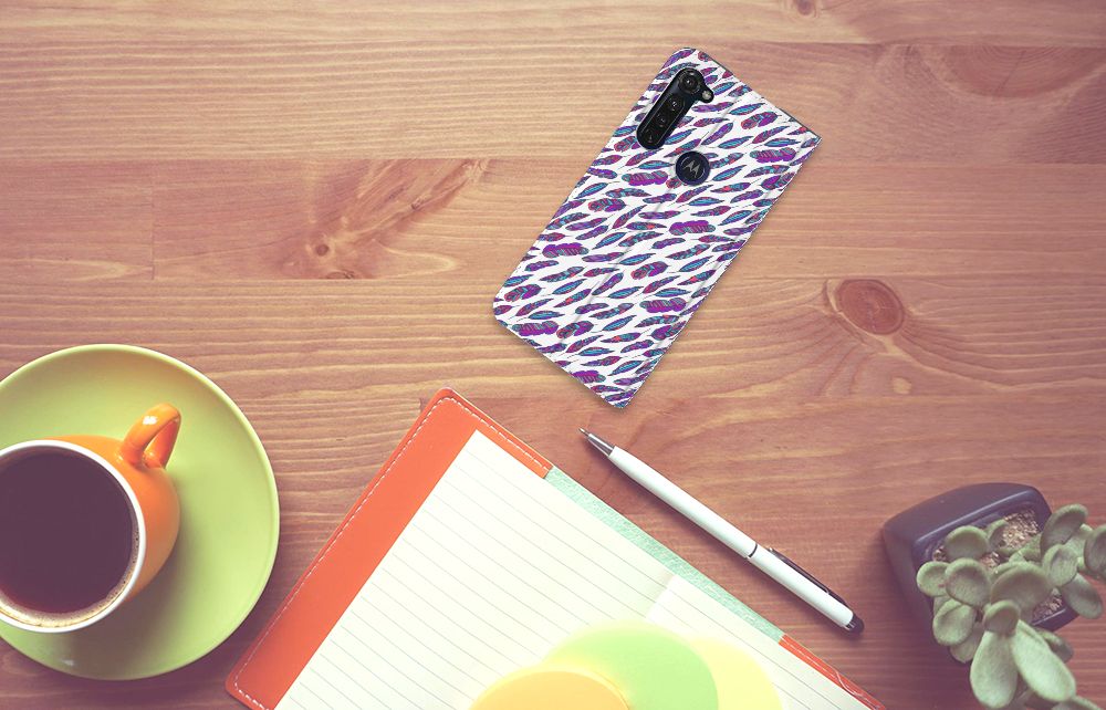 Motorola Moto G Pro Hoesje met Magneet Feathers Color
