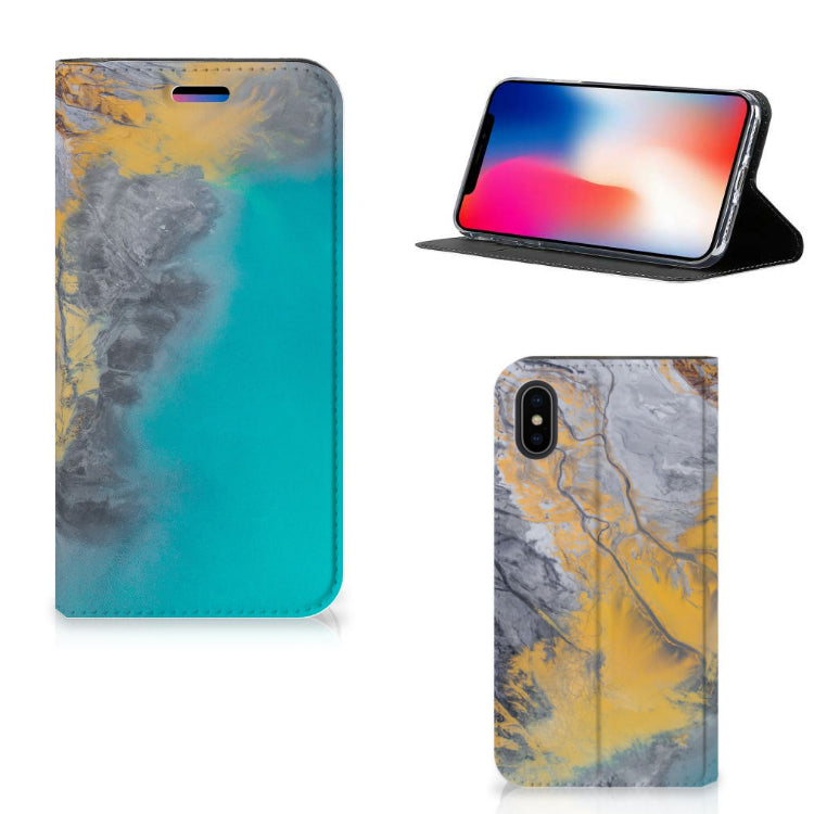 Apple iPhone X | Xs Standcase Marble Blue Gold