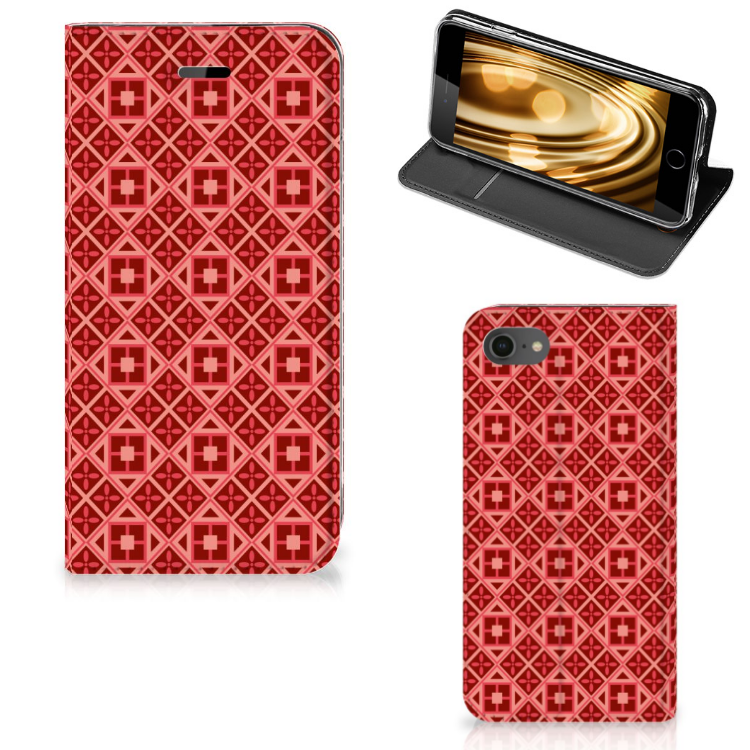 iPhone 7 | 8 | SE (2020) | SE (2022) Hoesje met Magneet Batik Rood