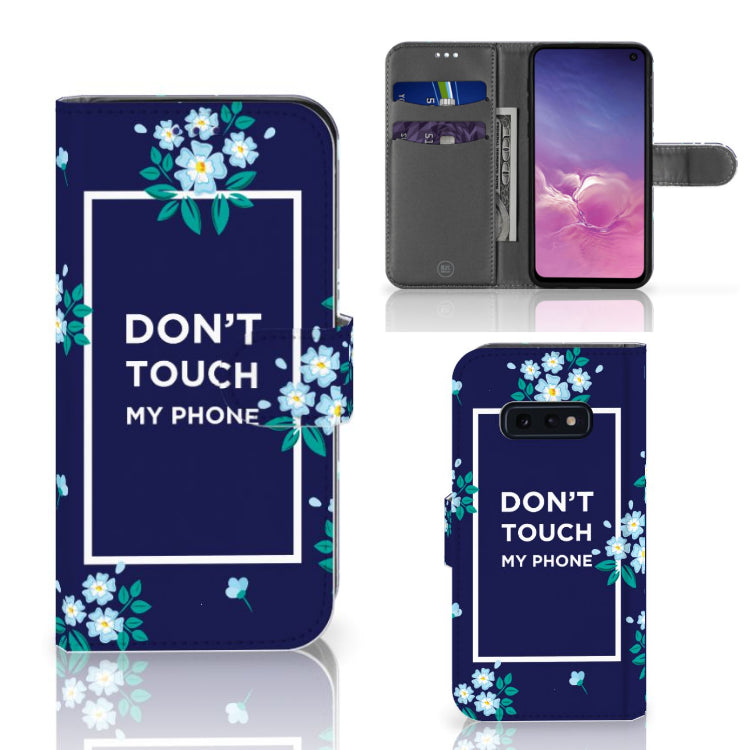 Samsung Galaxy S10e Portemonnee Hoesje Flowers Blue DTMP