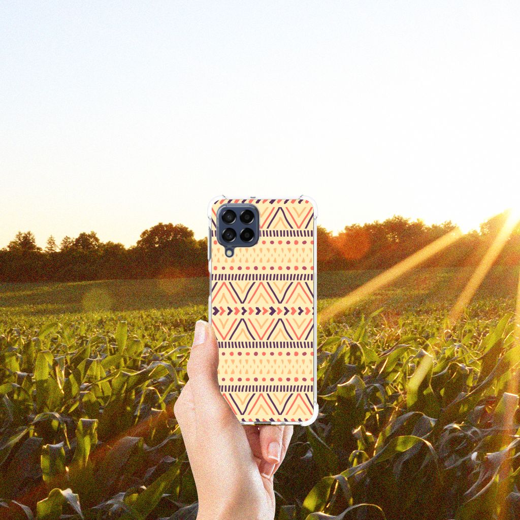 Samsung Galaxy M53 Doorzichtige Silicone Hoesje Aztec Yellow B2C Telecom