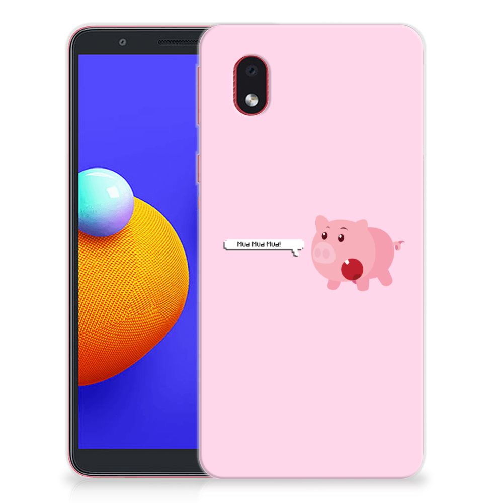 Samsung Galaxy A01 Core Telefoonhoesje met Naam Pig Mud