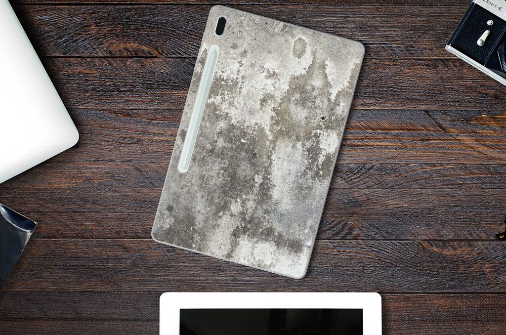 Samsung Galaxy Tab S7FE Tablet Back Cover Beton Print - B2C Telecom