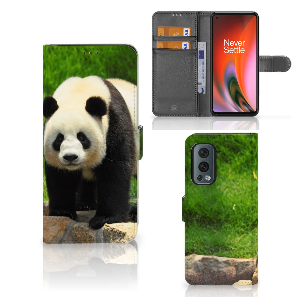 OnePlus Nord 2 5G Telefoonhoesje met Pasjes Panda