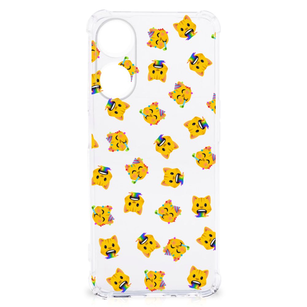 Doorzichtige Silicone Hoesje voor OPPO A58 | A78 5G Katten Emojis B2C Telecom
