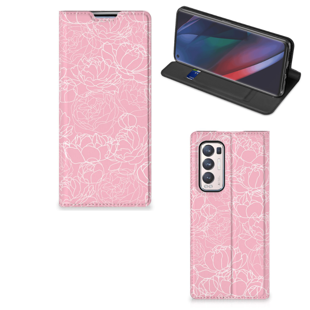 OPPO Find X3 Neo Smart Cover White Flowers - B2C Telecom