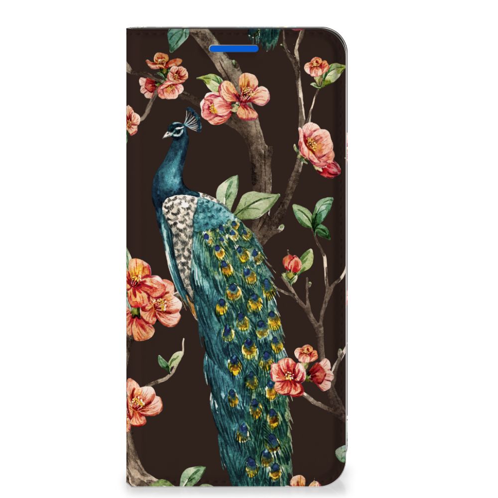 OPPO Reno6 5G Hoesje maken Pauw met Bloemen - B2C Telecom