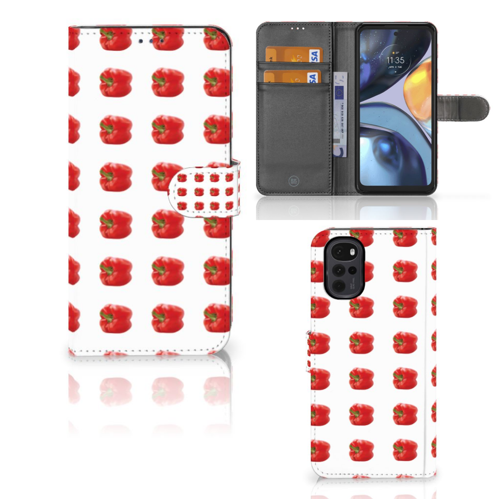 Motorola Moto G22 Book Cover Paprika Red