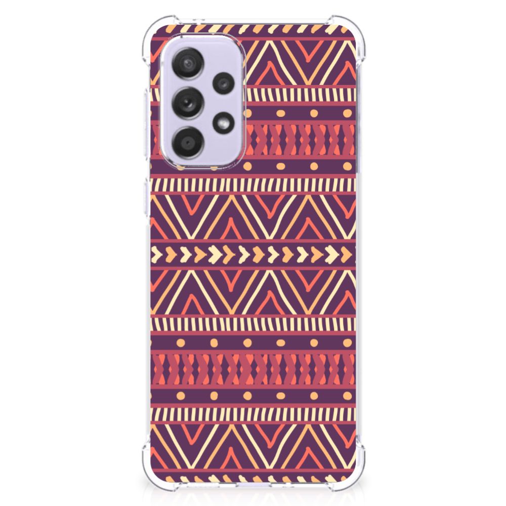 Samsung Galaxy A33 Doorzichtige Silicone Hoesje Aztec Paars B2C Telecom
