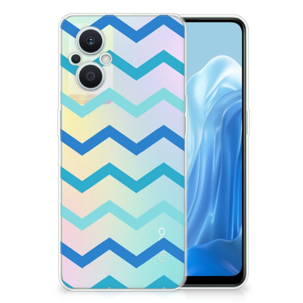 OPPO Reno8 Lite TPU bumper Zigzag Blauw B2C Telecom