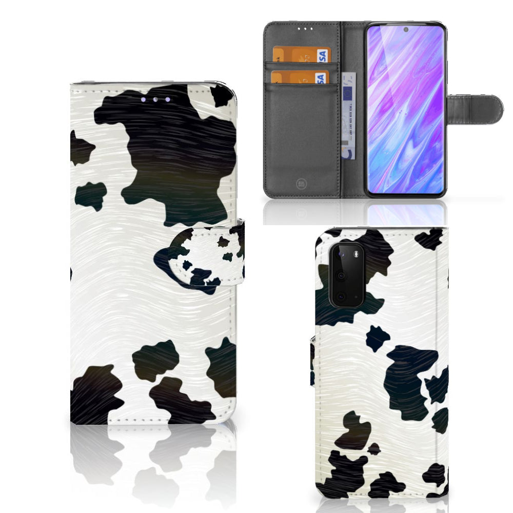 Samsung Galaxy S20 Telefoonhoesje met Pasjes Koeienvlekken