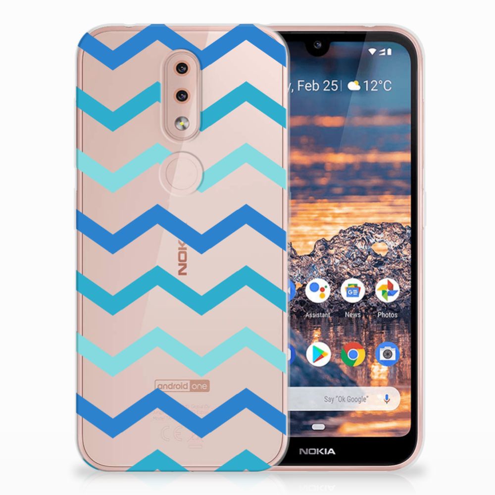 Nokia 4.2 TPU bumper Zigzag Blauw