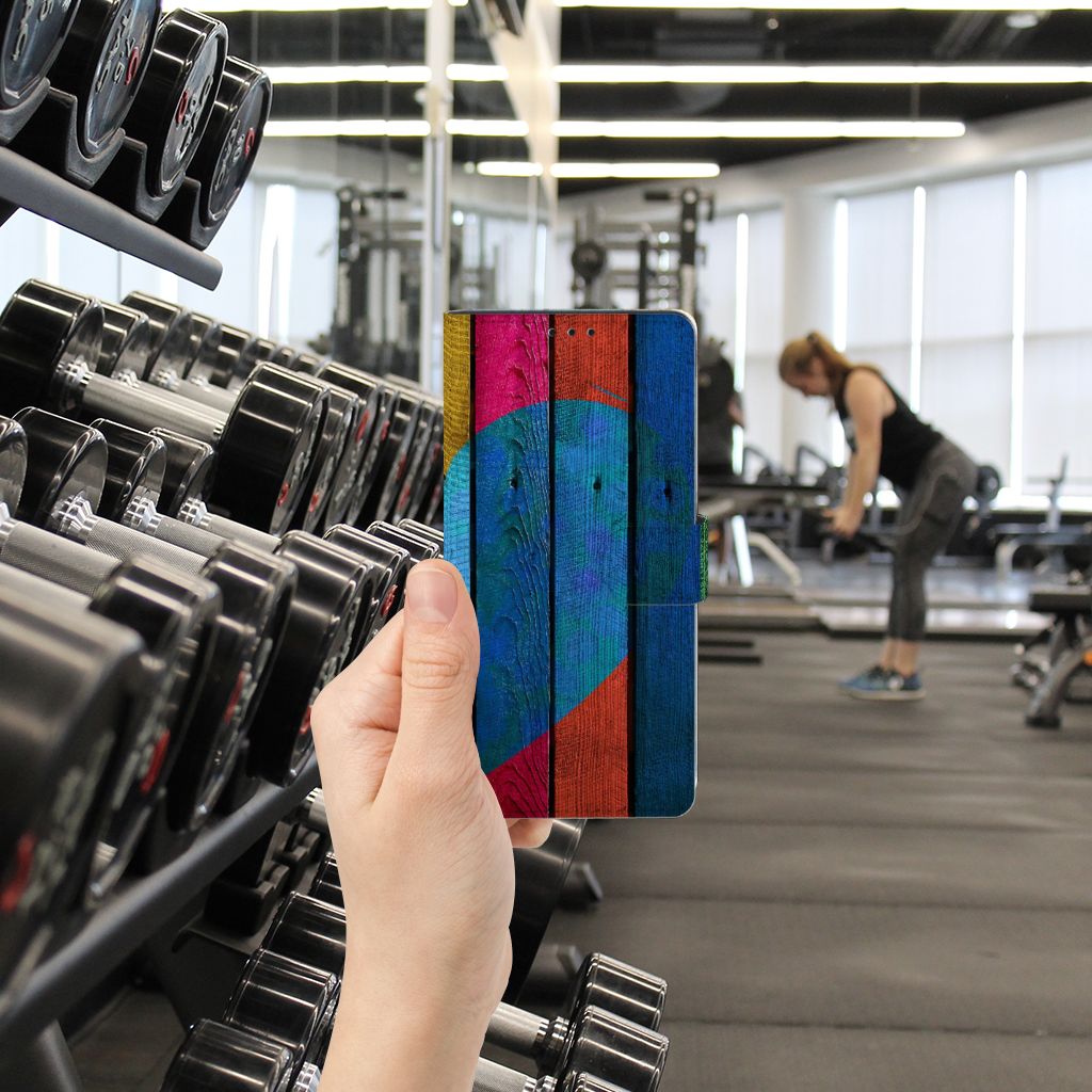 Alcatel 1S (2021) Book Style Case Wood Heart - Cadeau voor je Vriend