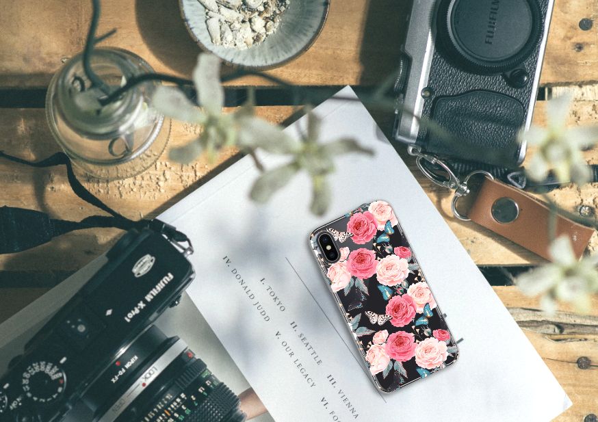 Apple iPhone X | Xs TPU Case Butterfly Roses