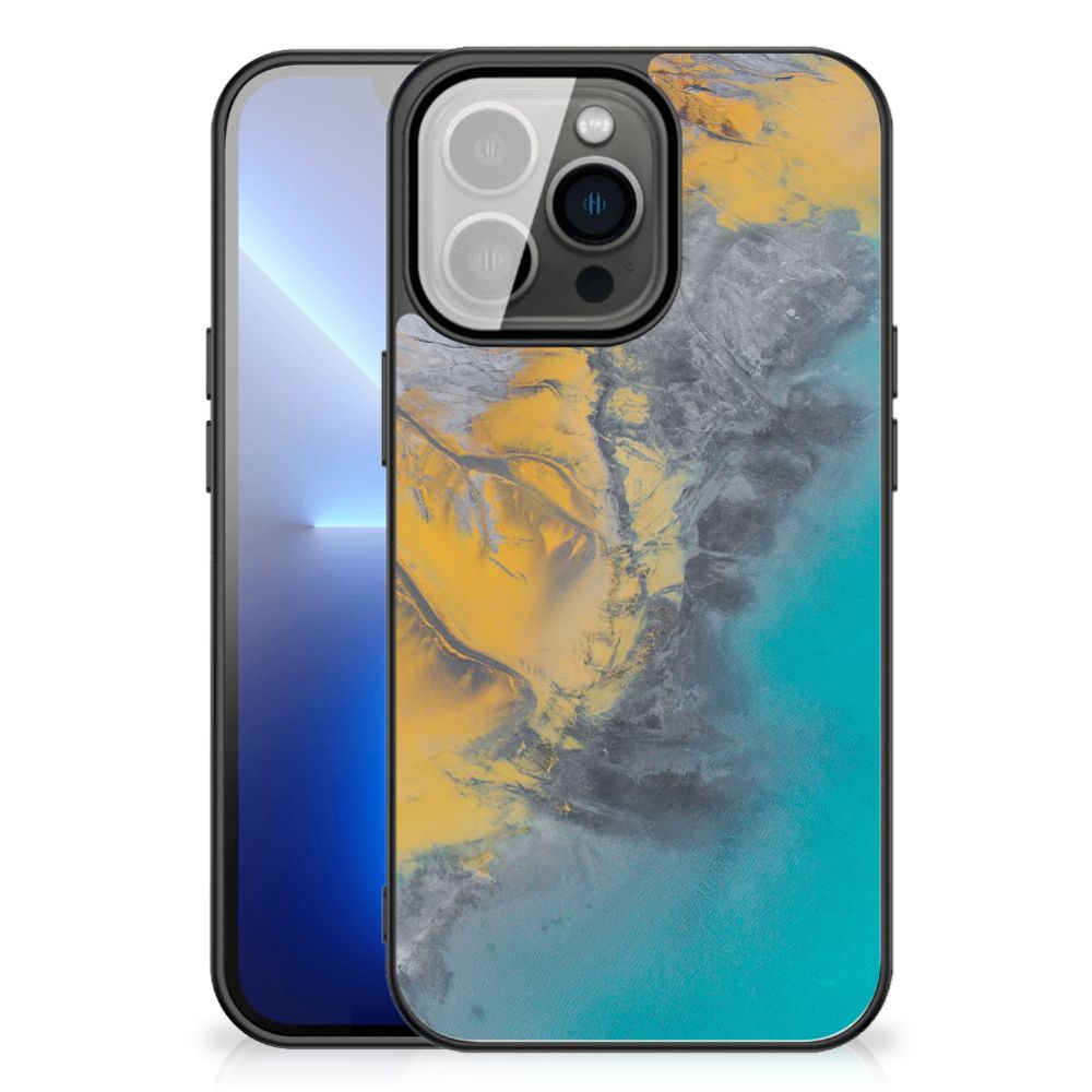 iPhone 13 Pro Max Marmeren Print Telefoonhoesje Marble Blue Gold B2C Telecom