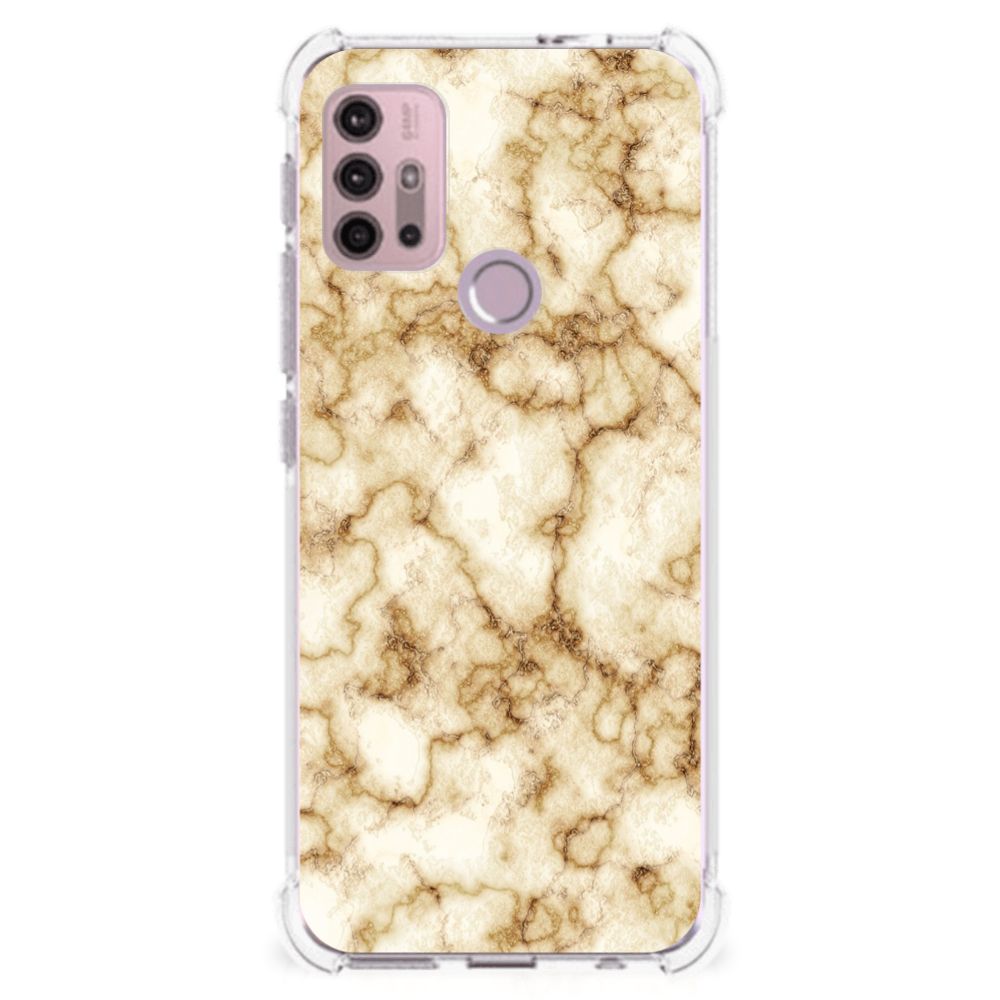 Motorola Moto G30 | G20 | G10 Anti-Shock Hoesje Marmer Goud