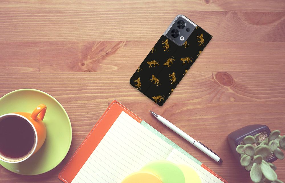 Hoesje maken voor OPPO Reno8 Leopards - B2C Telecom
