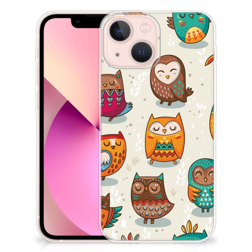 iPhone 13 mini TPU Hoesje Vrolijke Uilen