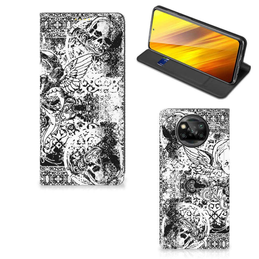 Mobiel BookCase Xiaomi Poco X3 Pro | Poco X3 Skulls Angel - B2C Telecom