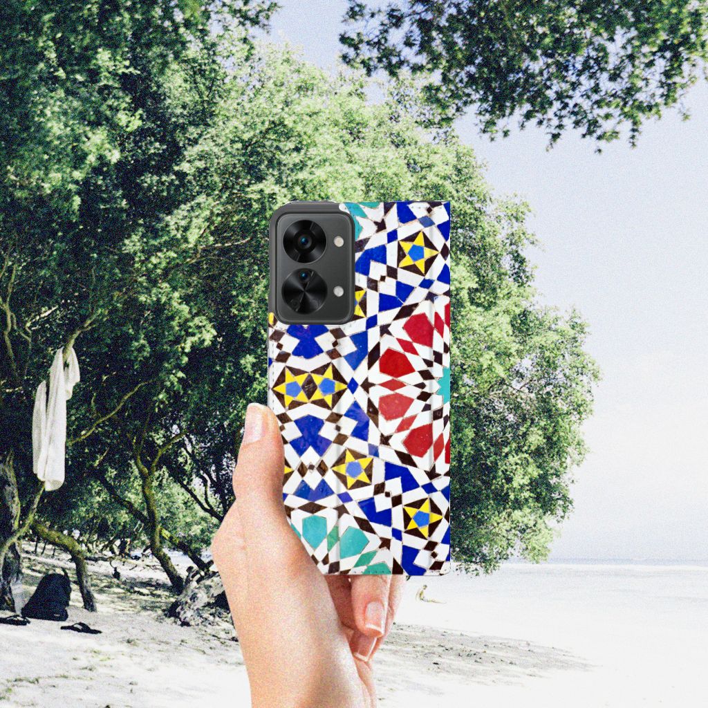 OnePlus Nord 2T Standcase Mozaïek - B2C Telecom