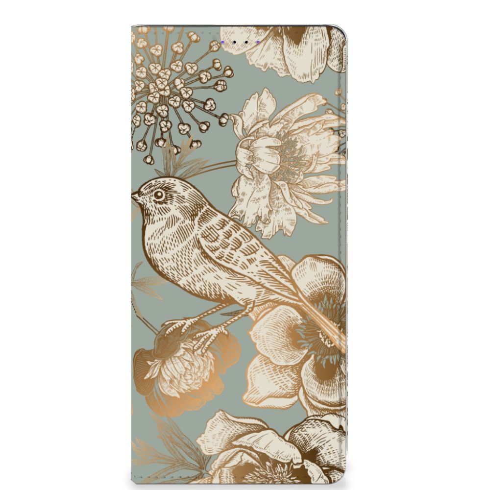 Smart Cover voor Samsung Galaxy A22 5G Vintage Bird Flowers