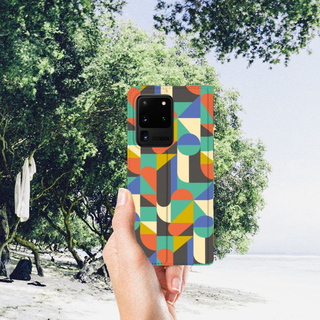 Samsung Galaxy S20 Ultra Hoesje met Magneet Funky Retro - B2C Telecom