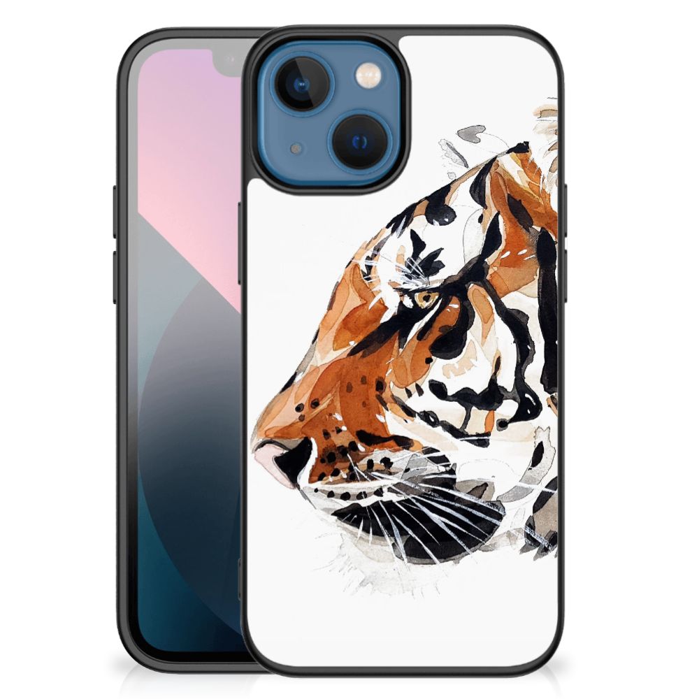 Kleurrijke Telefoonhoesje Apple iPhone 13 mini Watercolor Tiger