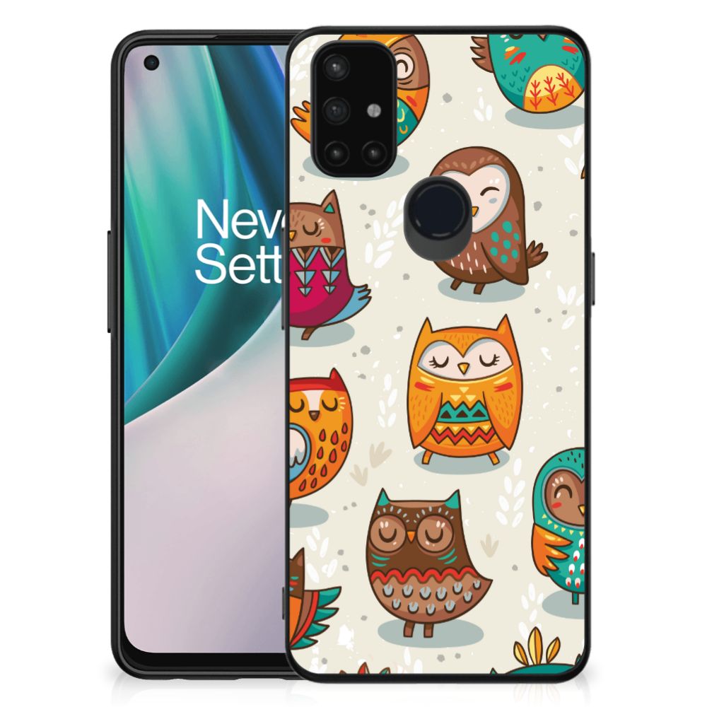 OnePlus Nord N10 5G Dierenprint Telefoonhoesje Vrolijke Uilen