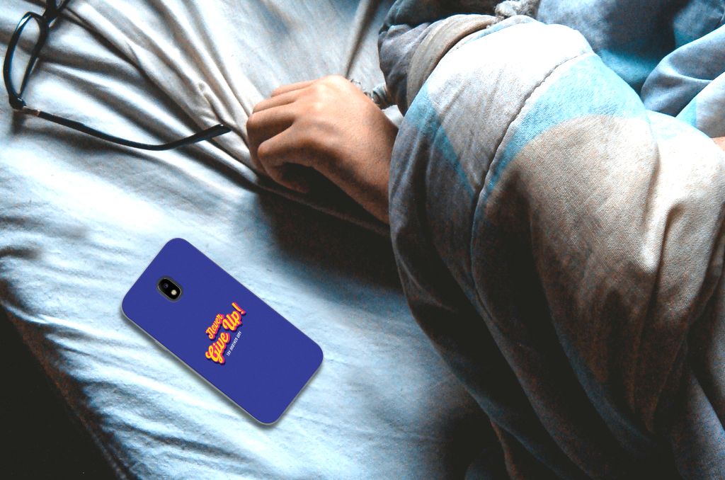 Samsung Galaxy J3 2017 Siliconen hoesje met naam Never Give Up