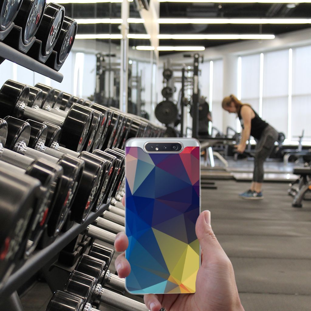 Samsung Galaxy A80 TPU Hoesje Polygon Dark