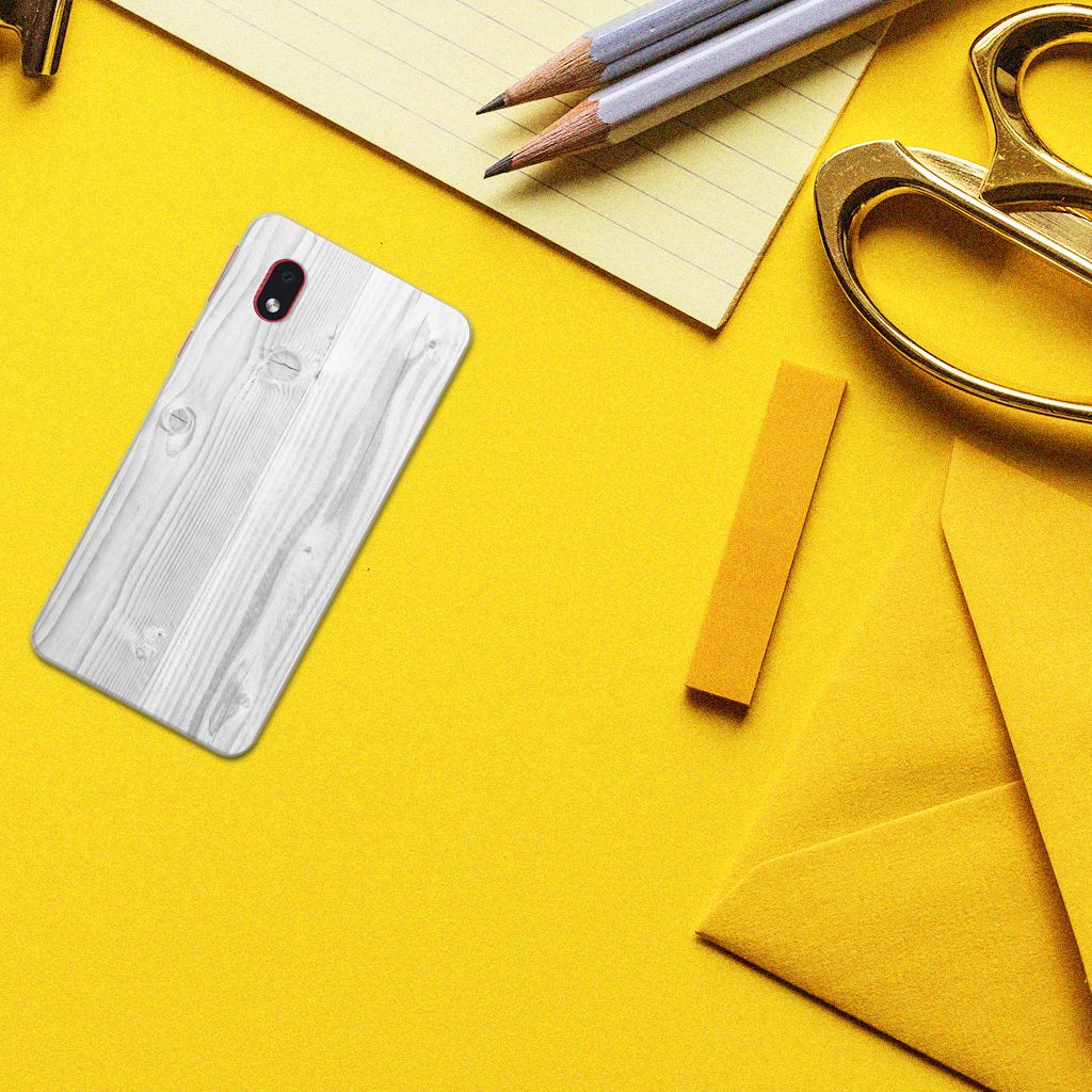 Samsung Galaxy A01 Core Bumper Hoesje White Wood B2C Telecom