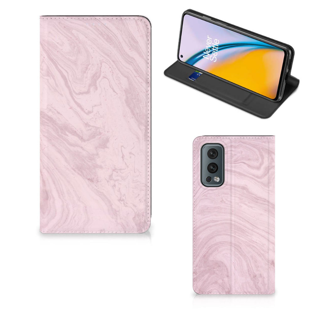 OnePlus Nord 2 5G Standcase Marble Pink - Origineel Cadeau Vriendin
