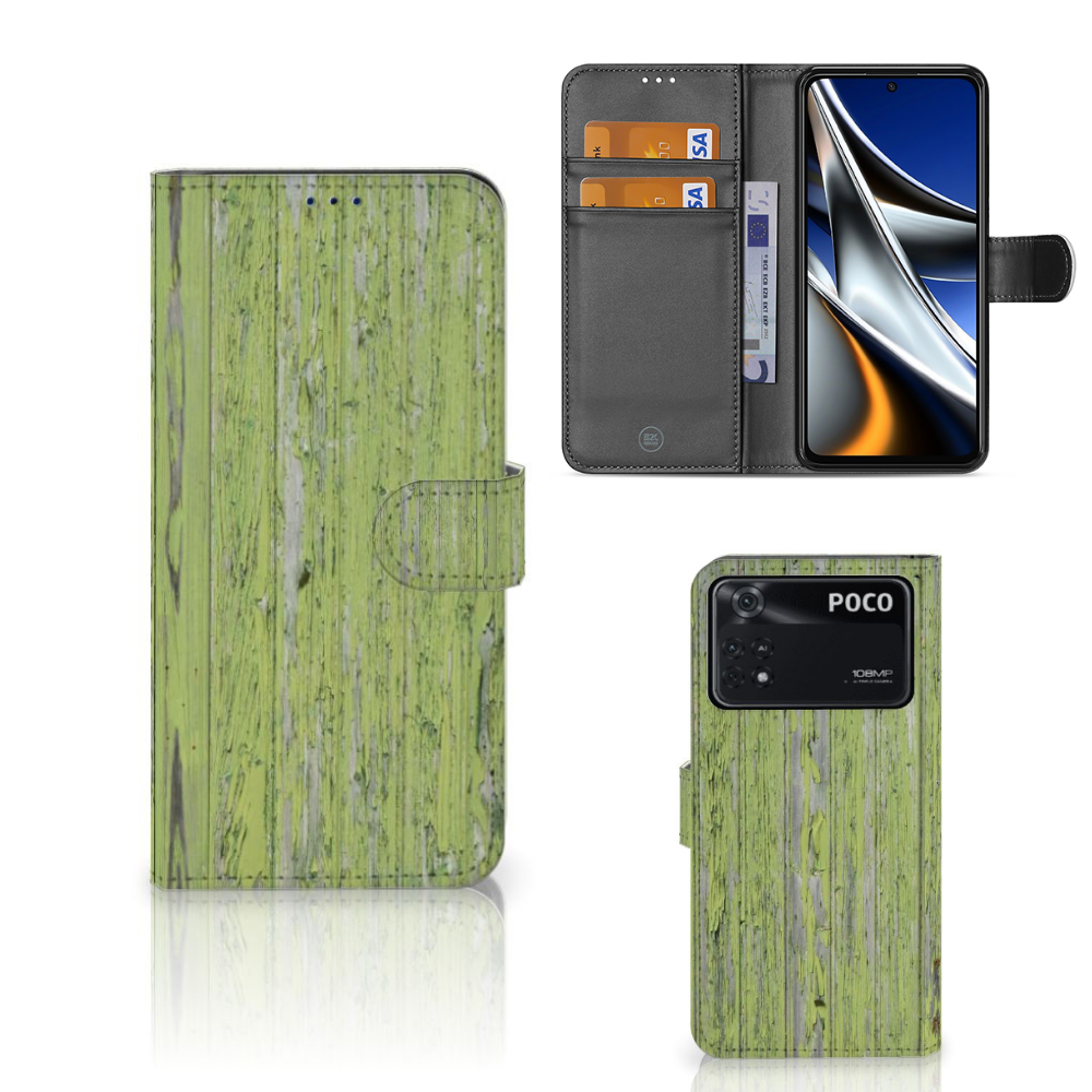 Xiaomi Poco X4 Pro 5G Book Style Case Green Wood