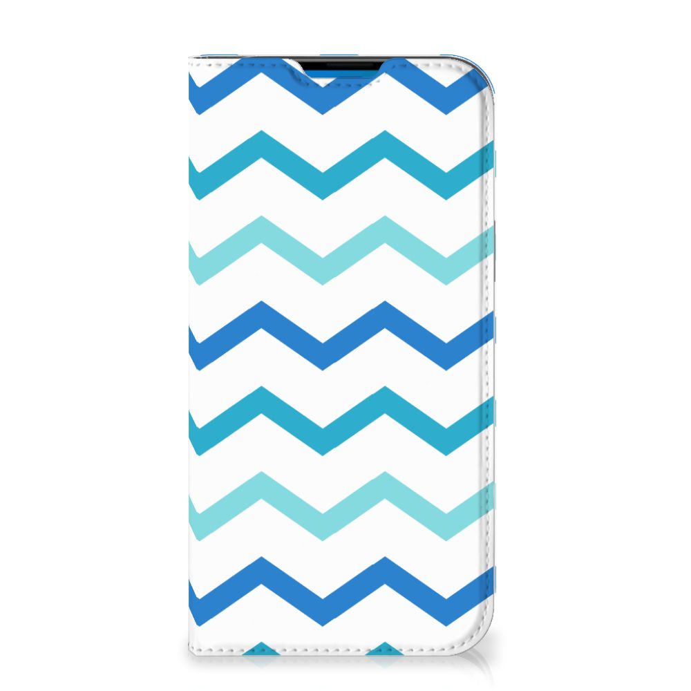 iPhone 14 Pro Max Hoesje met Magneet Zigzag Blauw - B2C Telecom